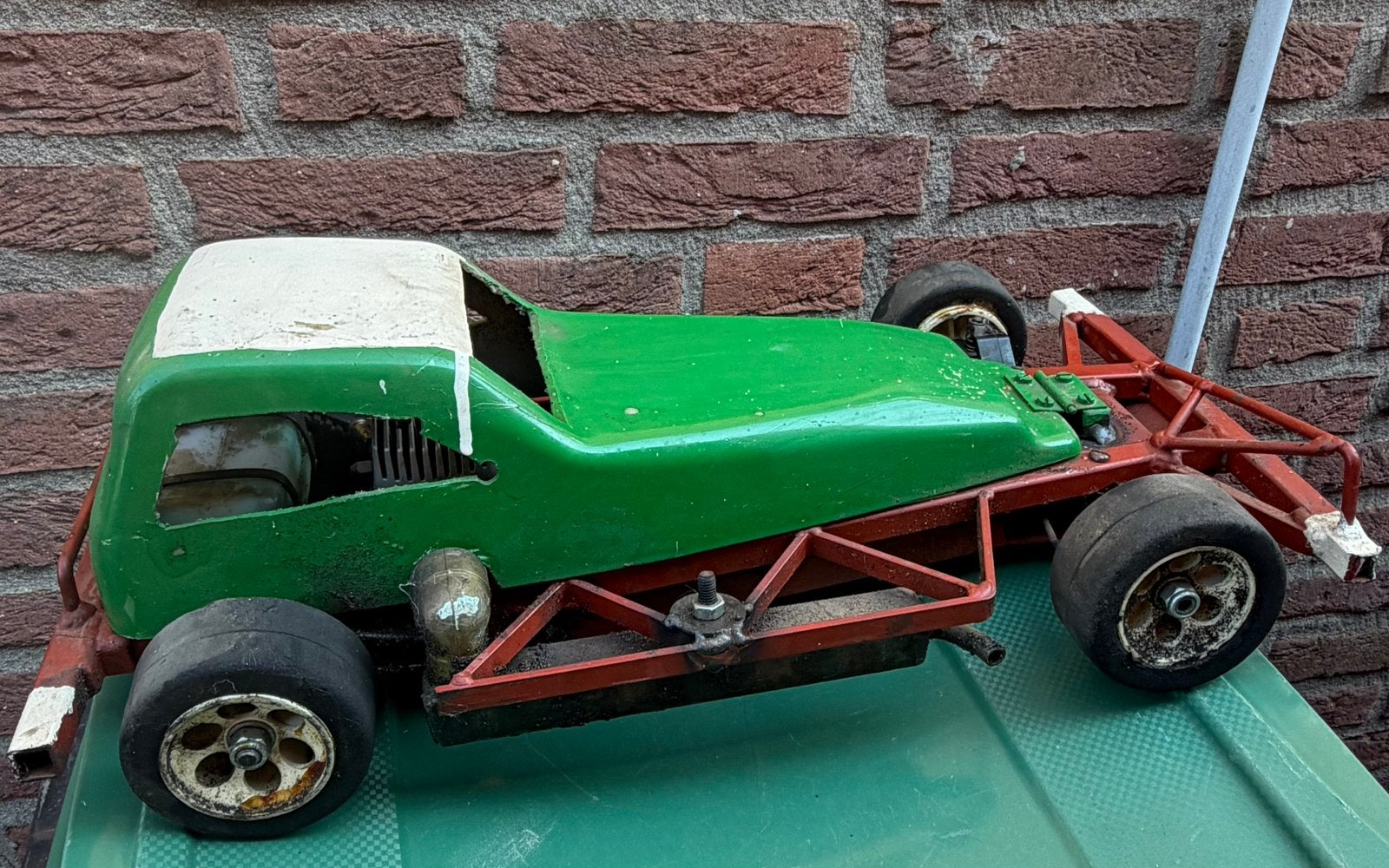 Vintage 1:8 RC raceauto met OPS nitromotor, Ophalen of Verzenden, Gebruikt, Nitro