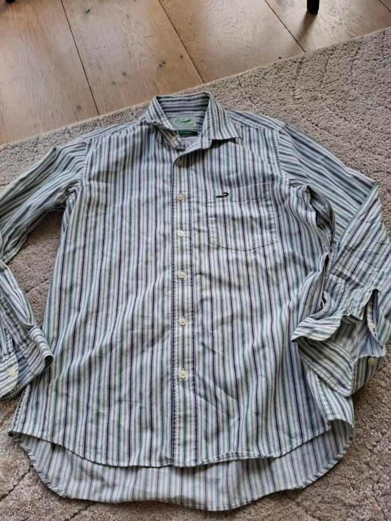 Lacoste crocodile Retro Vintage Gestreept Blouse Maat M, Overige kleuren, Crocodile, Gedragen, Halswijdte 39/40 (M)