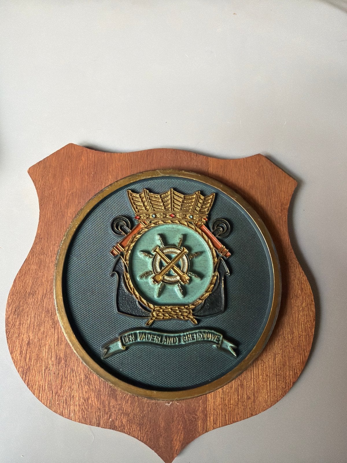 Vintage Plaquette Koninklijke Marine - Artillerieschool, Verzamelen, Overige Verzamelen, Gebruikt, Ophalen of Verzenden