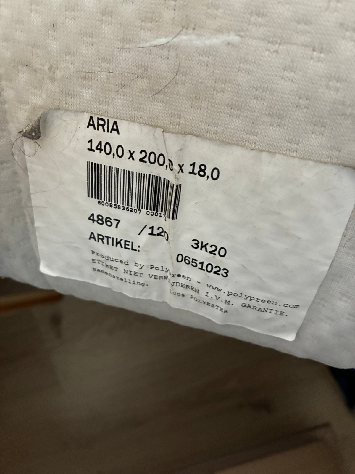 Aria matras 140x200 cm, Ophalen, Gebruikt, Tweepersoons, 140 cm
