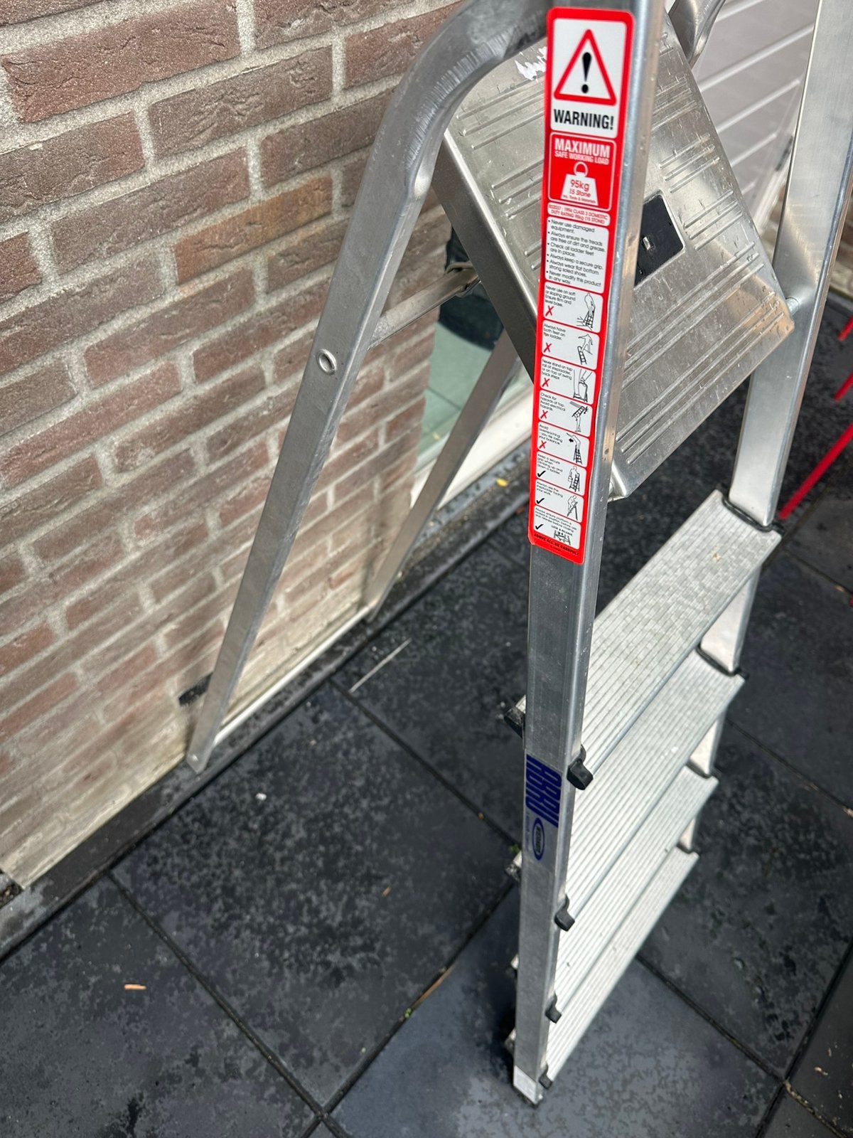 Aluminium Huishoudtrap 5 Treden, Doe-het-zelf en Verbouw, Ophalen, Gebruikt, Trap, Minder dan 2 meter