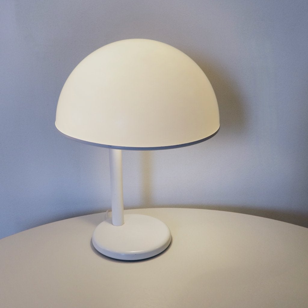 tafellamp Dijkstra mushroom wit D35cm H52cm 70s, Gebruikt, Overige merken, Vintage, -