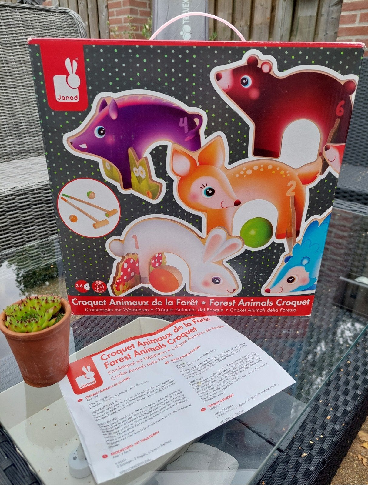 Janod Forest Animals Croquet - Houten Croquetspel, Ophalen of Verzenden, Gebruikt, Jongen of Meisje