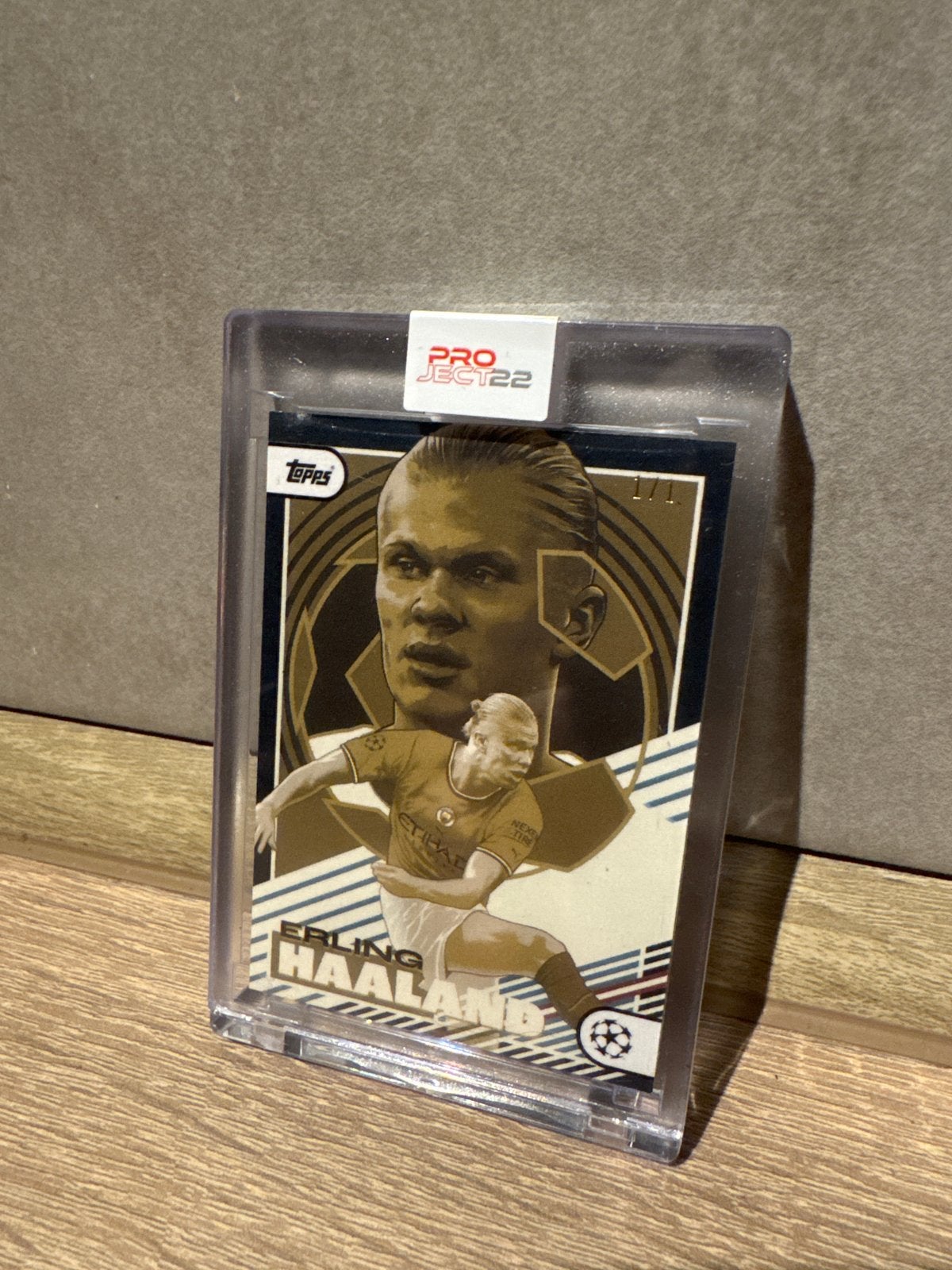 Erling Haaland Topps Project 22 1/1 GOLD GRAIL !!, Ophalen of Verzenden, Zo goed als nieuw, Buitenlandse clubs, Spelerskaart