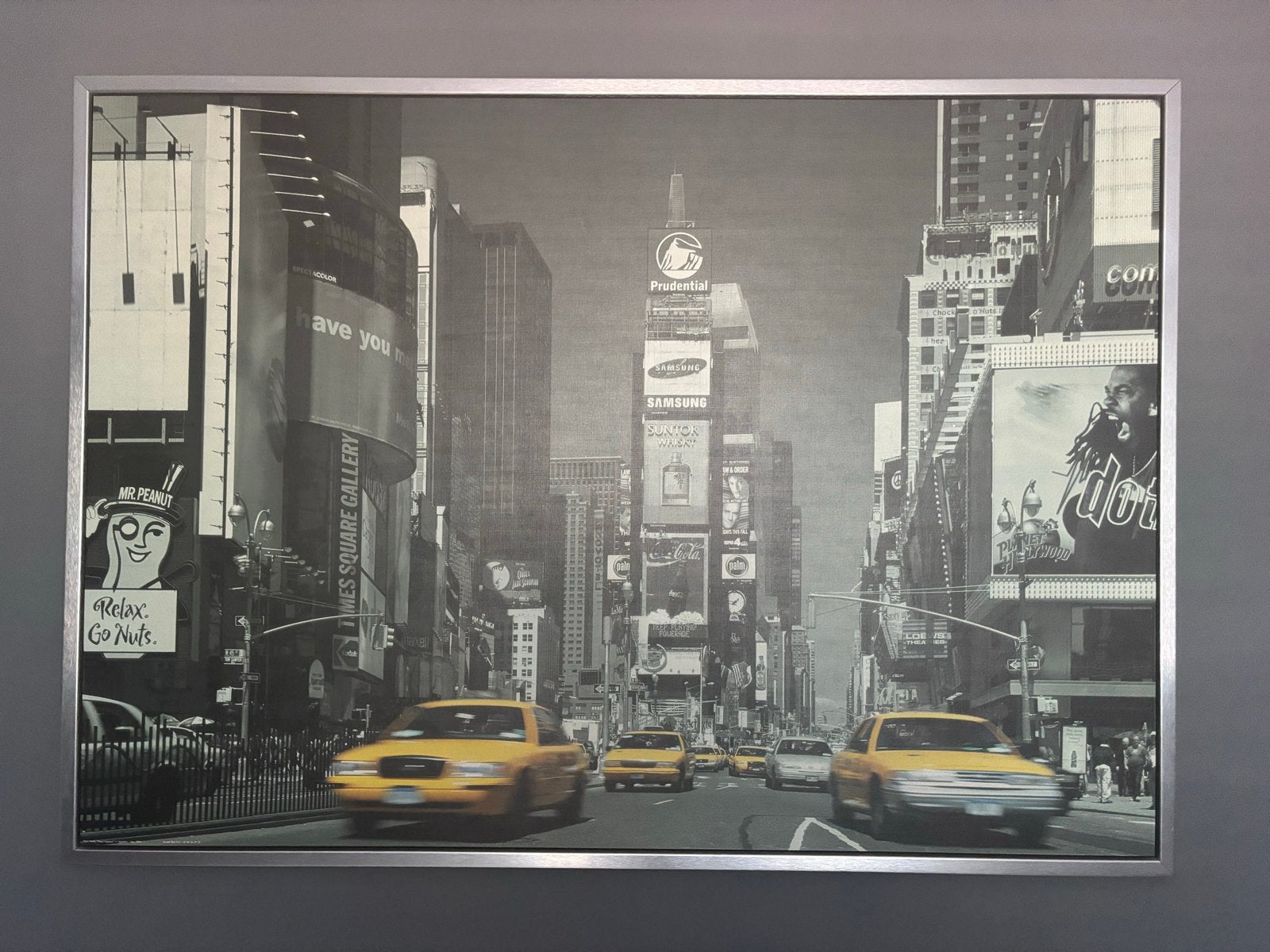 Times Square New York Canvas Schilderij - Geel/Zwart, Huis en Inrichting, Woonaccessoires | Schilderijen, Tekeningen en Foto's