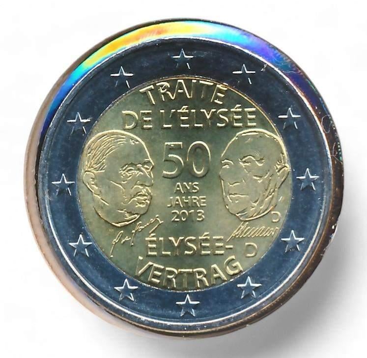Duitsland 2 Euro 2013-J 50 jaar Elysée, Postzegels en Munten, Munten | Europa | Euromunten, Ophalen of Verzenden, Duitsland, 2 euro