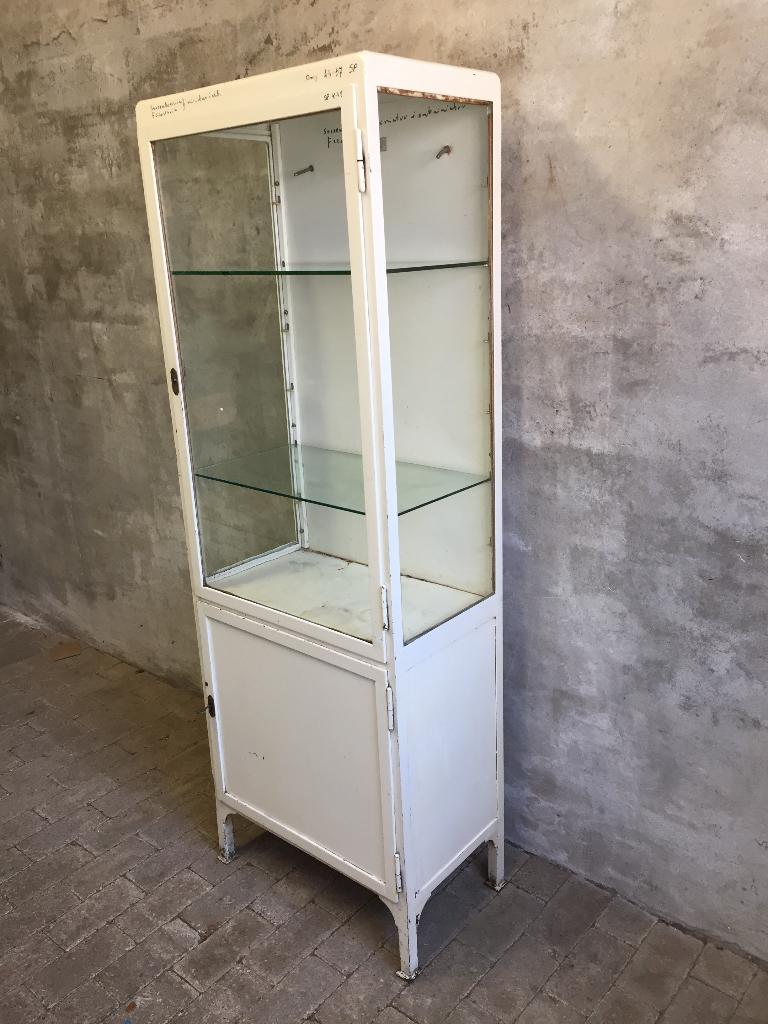 Vintage dokterskast | medicijnkast | apothekerskast | vitrin, Ophalen, Met deur(en), Gebruikt, Vintage