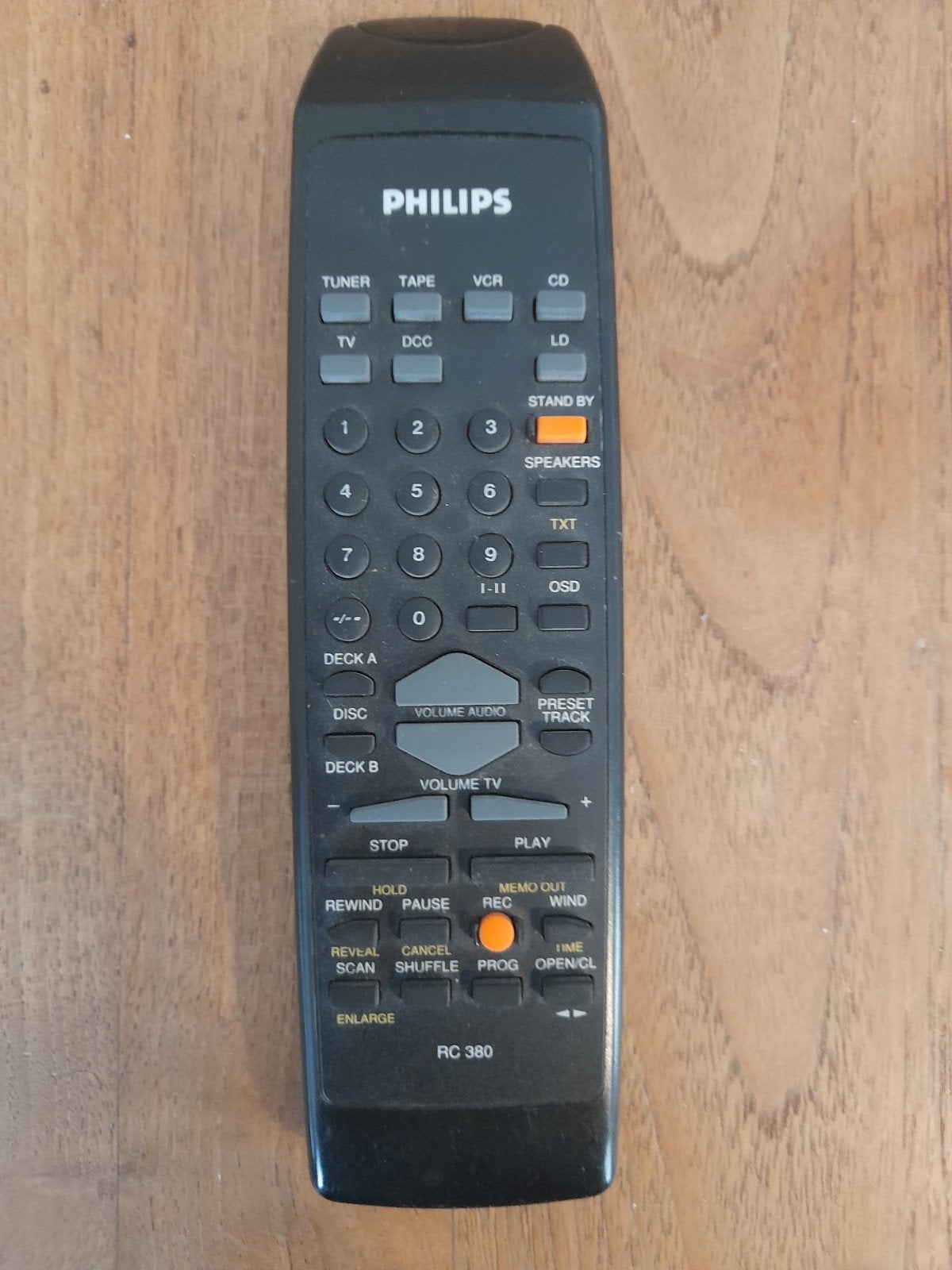 Philips versterker afstandsbediening RC 380, Ophalen of Verzenden, Gebruikt, Origineel, Mediaspeler