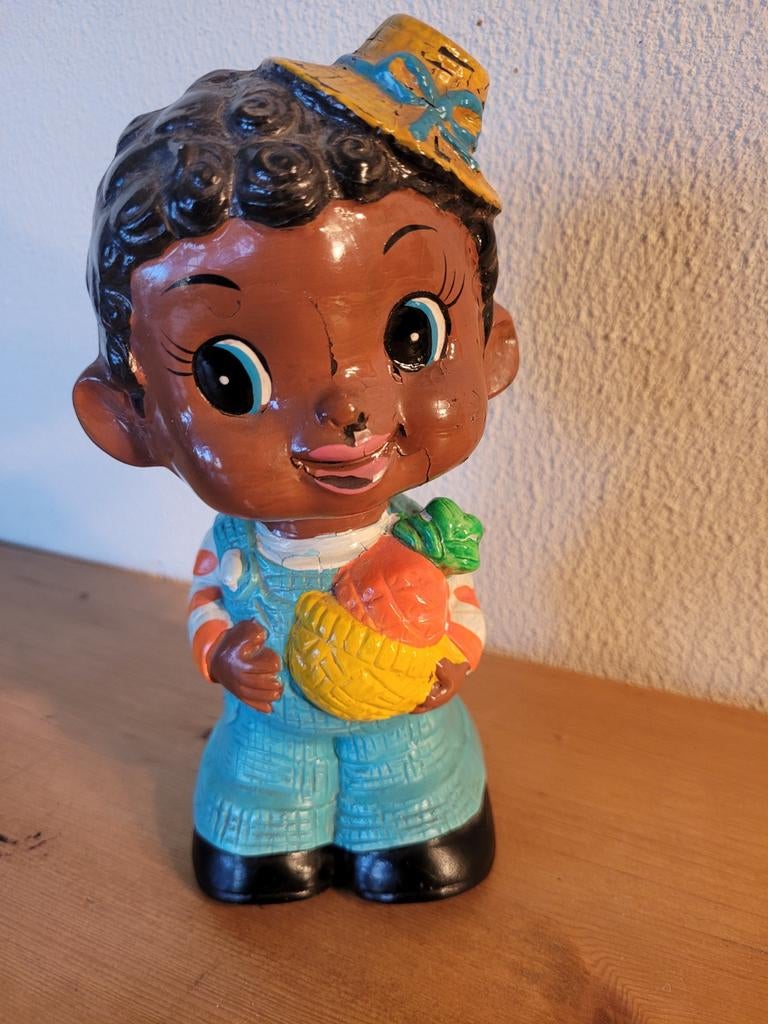 Vintage spaarpot wiebelhoofd VIP wobble head bobble jaren 70, Ophalen of Verzenden, Gebruikt, Steen, Aardewerk of Keramiek, Overige thema's