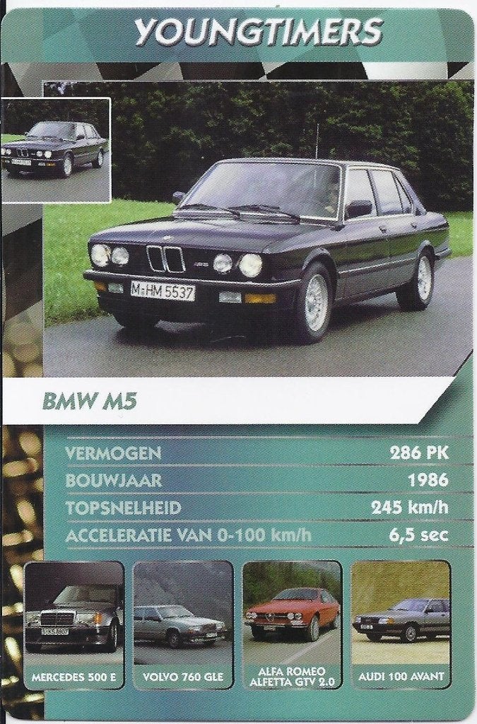 Kw2741 autokaartje bmw m5, Ophalen of Verzenden, Zo goed als nieuw, Auto's