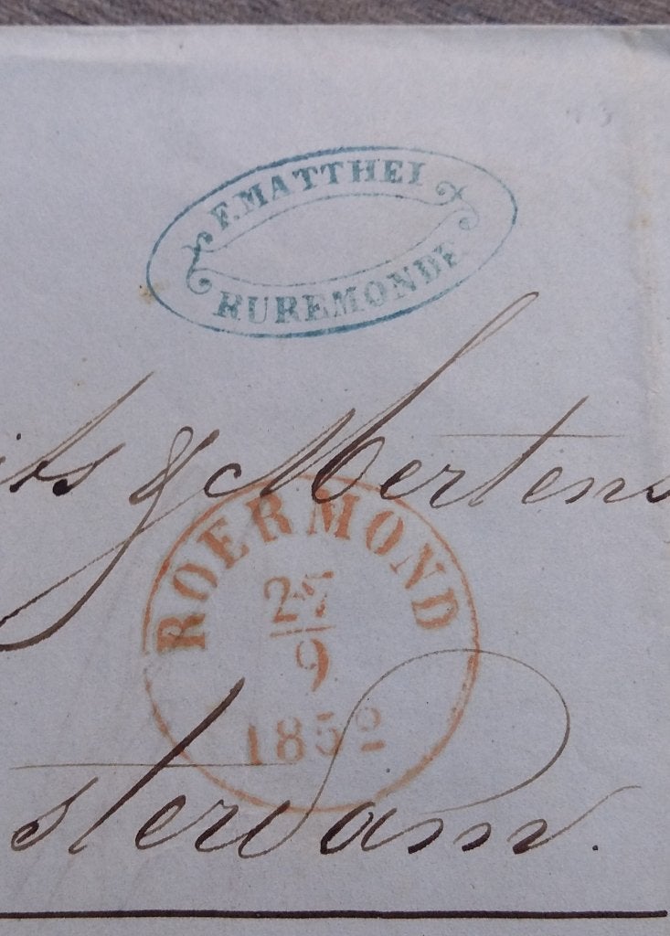 Jaar 1852 Oude Papieren Brief Factuur Roermond Amsterdam, Ophalen of Verzenden