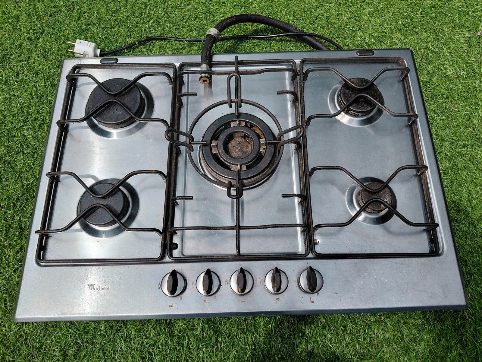 Gasfornuis - 5 Pitten, Whirlpool, Ophalen, Gebruikt, Inbouw, Gas