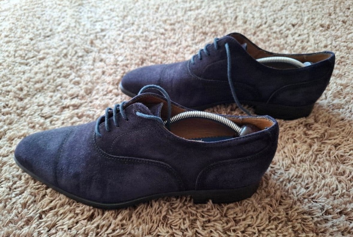 Giorgio Suede Herenschoenen maat 41 Blauw maar 2x gedragen, Blauw, Ophalen of Verzenden, Zo goed als nieuw, Veterschoenen