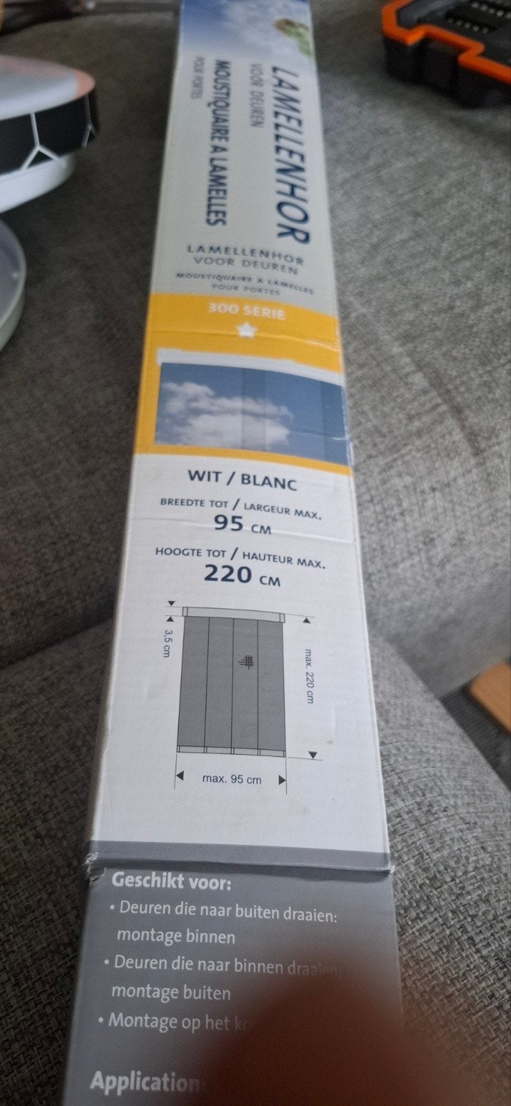 Lamellenhor horgordijn voor deur 95x220 cm, Doe-het-zelf en Verbouw, Deuren en Horren, 80 tot 100 cm, 215 cm of meer, Hordeur