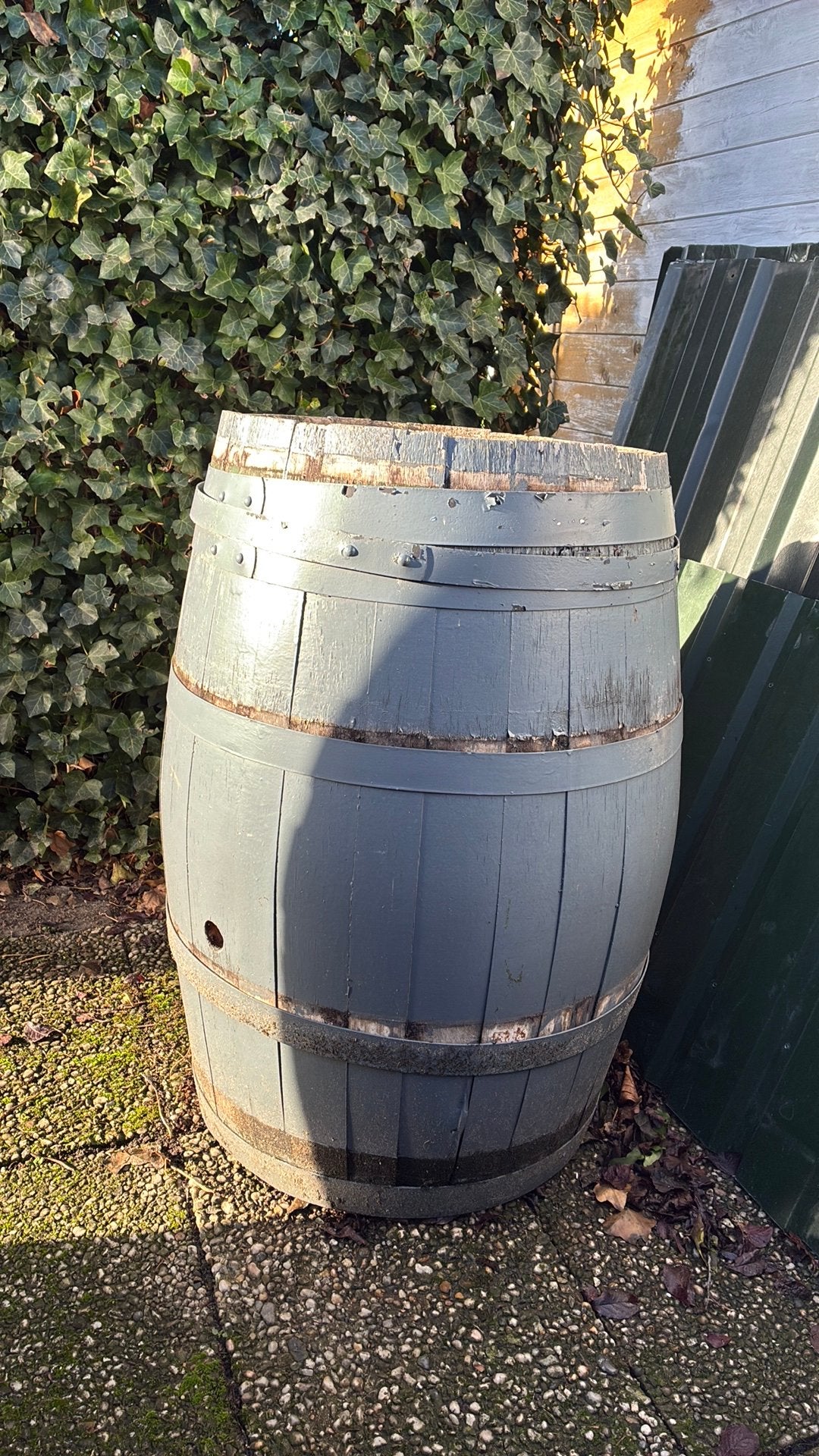 Houten regenton / wijnvat (opknapper), 150 liter of meer, Ophalen, Gebruikt, Hout
