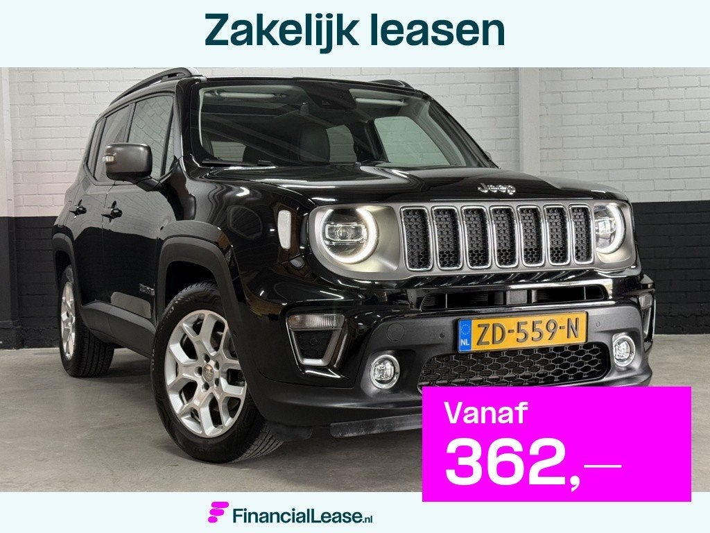 Jeep Renegade 1.3T Freedom/Leer/Pano/Afn. Trekhaak/Camera/En, Dealer onderhouden, Gebruikt, 4 cilinders, Met garantie (alle)