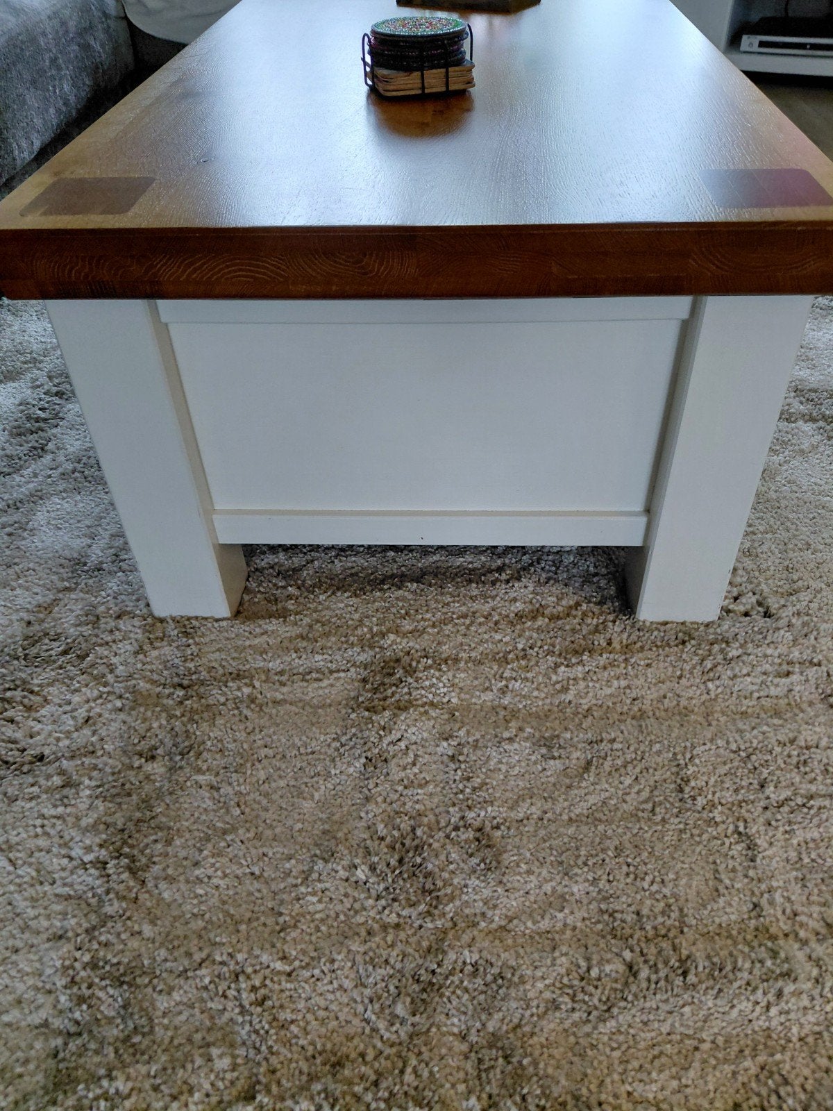 zware eiken salontafel ..5 laden .., Huis en Inrichting, Ophalen, Eikenhout, 50 tot 100 cm, Zo goed als nieuw