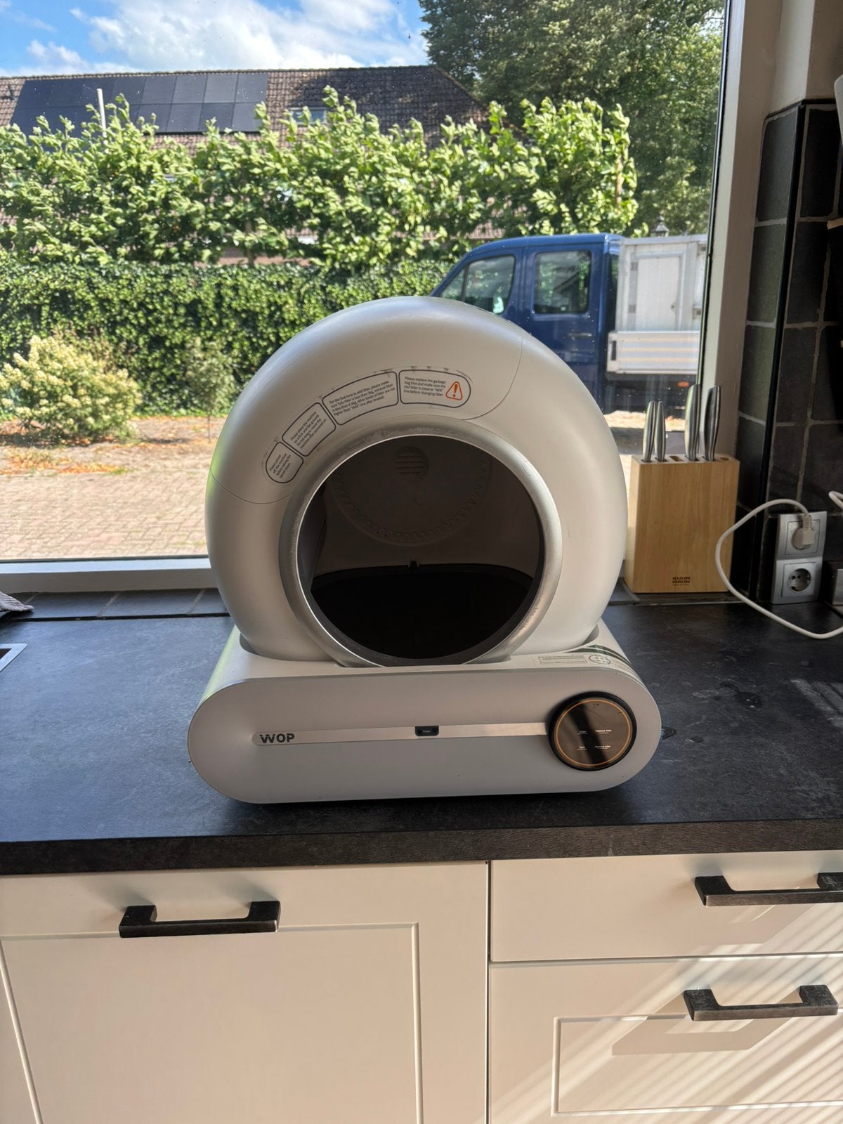 Automatische kattenbak van WOP, Dieren en Toebehoren, Kattenbakken, Ophalen, Zelfreinigend, Gebruikt, Open