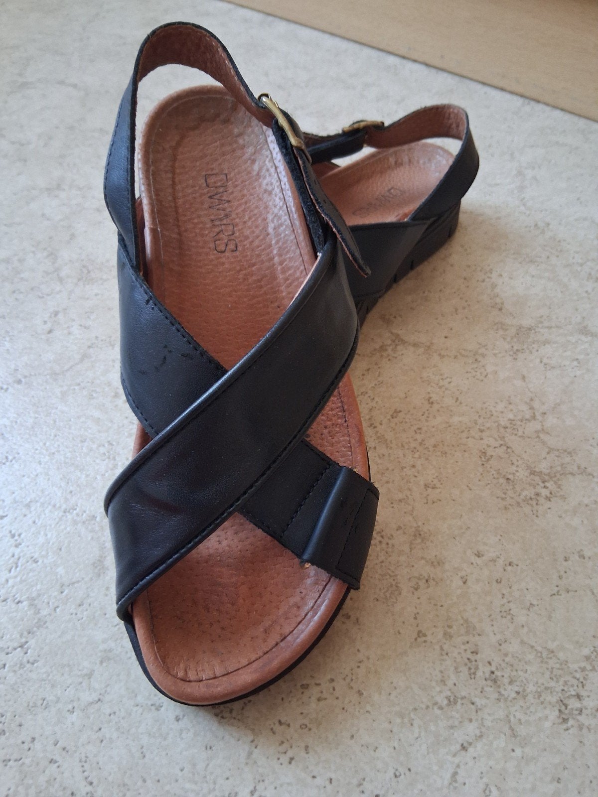 DWRS Leren Sandalen Maat 38 - Zwart, Kleding | Dames, DWRS, Verzenden, Zwart, Sandalen of Muiltjes