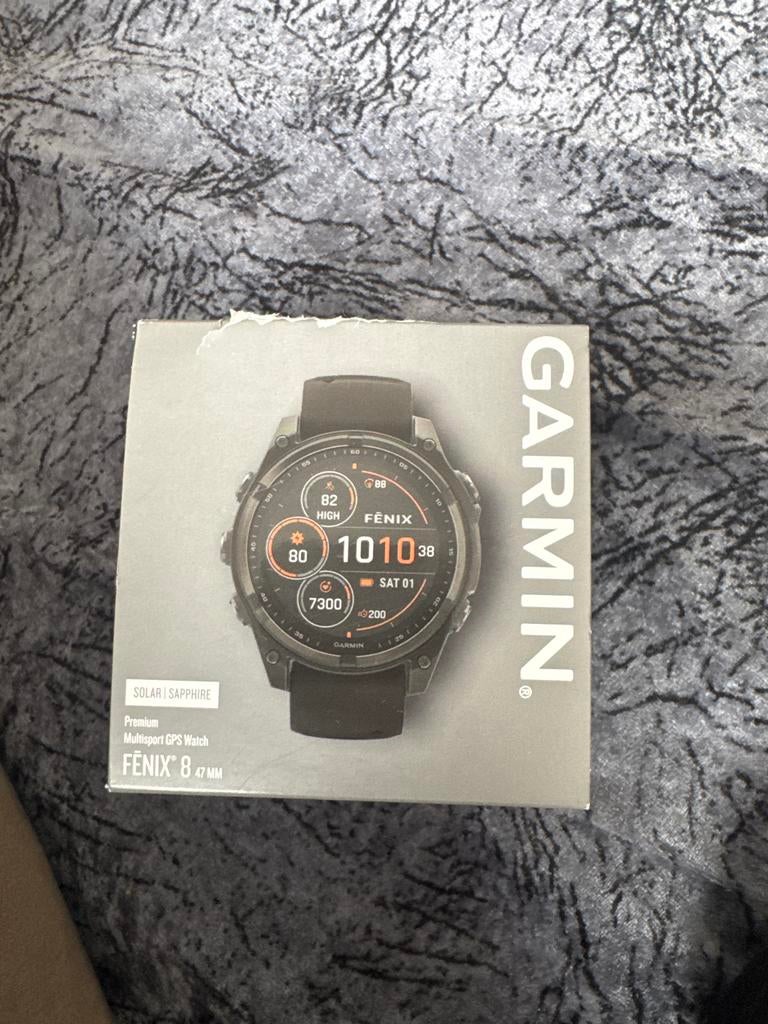 Garmin Fenix 8 47mm Solar Sapphire Multisport GPS Horloge, Afstand, Zwart, Nieuw, Ophalen of Verzenden