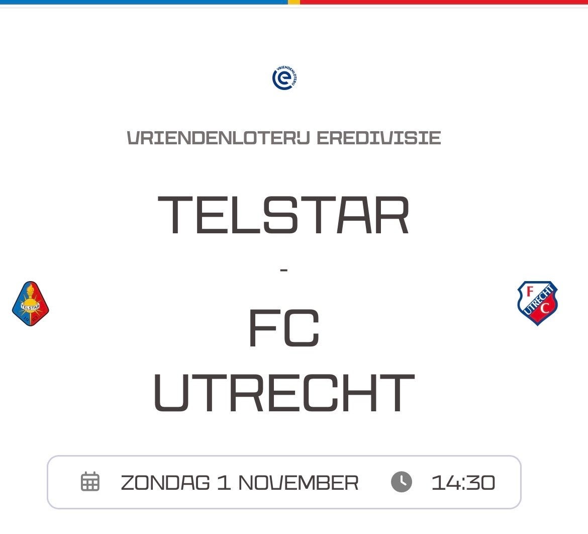 Telstar - Utrecht 2x noordtribune