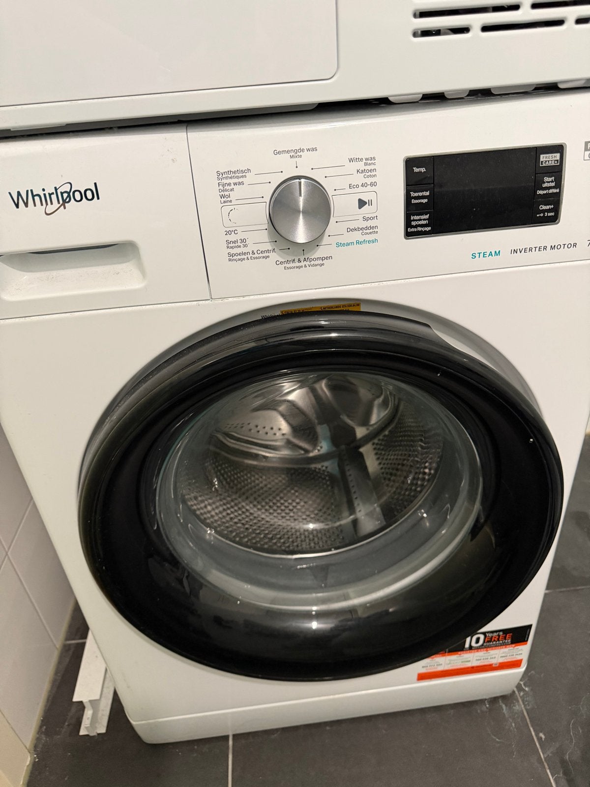Whirlpool Wasmachine - Zeer Goed Onderhouden, Gekocht in 202, Witgoed en Apparatuur, Ophalen, Zo goed als nieuw, Voorlader, Kort programma
