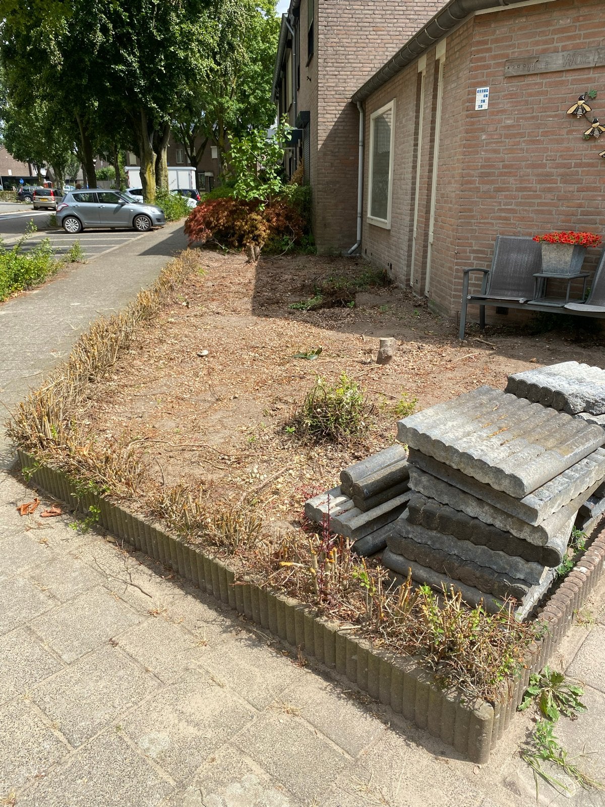 Gezocht: Houten tuinhek of sierhek voor voortuin (20 meter), Tuin en Terras, Ophalen, Gebruikt, Hout, Tuinhek