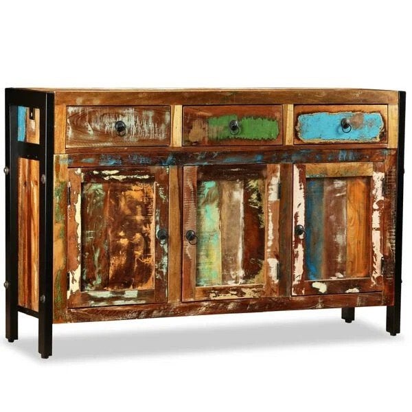 Dressoir 120x35x76 cm massief gerecycled hout nieuw in doos, Ophalen, ., Nieuw, .