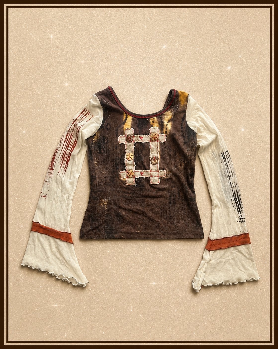 Save The Queen! Vintage Y2K Top met Lange Mouwen, Bruin, Nieuw, Ophalen of Verzenden, Lange mouw