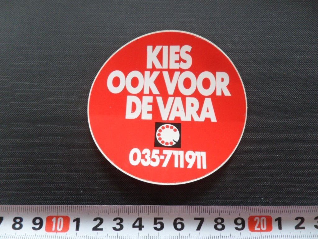 sticker kies ook voor de VARA - omroep, Verzamelen, Stickers, Zo goed als nieuw, Ophalen
