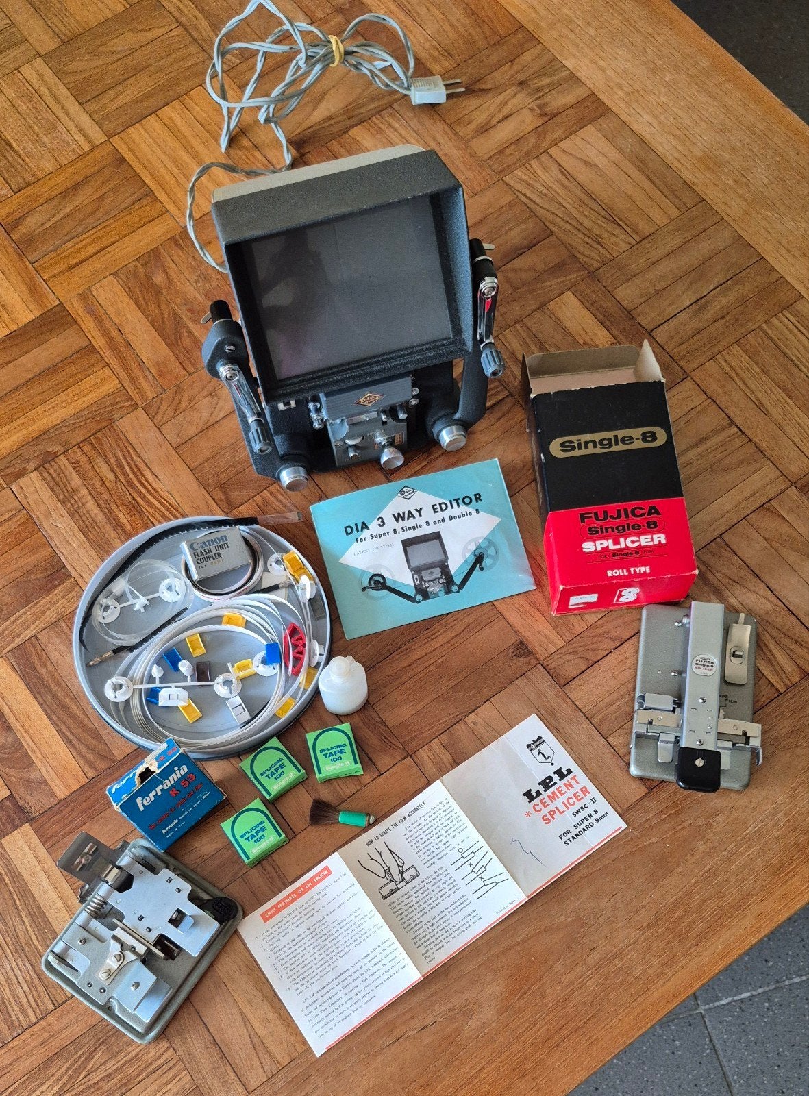 Complete vintage smalfilm bewerkingsset, Ophalen