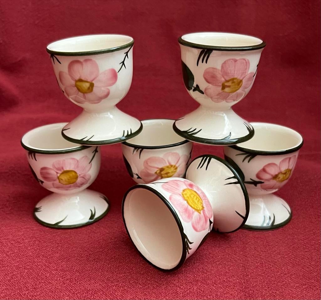 Set van 6 vintage eierdopjes  - Wildrose van Villeroy & Boch, Huis en Inrichting, Keuken | Servies, Ophalen, Gebruikt, Overige typen