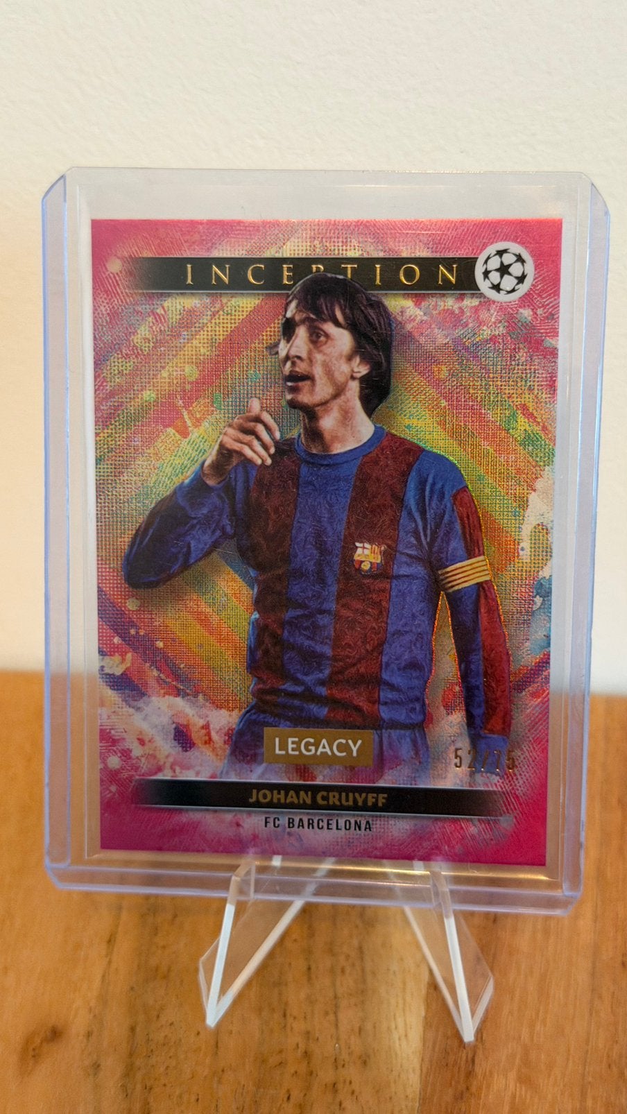 Johan Cruijff Topps Inception Legacy /75 + base FC Barcelona, Verzenden, Zo goed als nieuw, Buitenlandse clubs, Spelerskaart