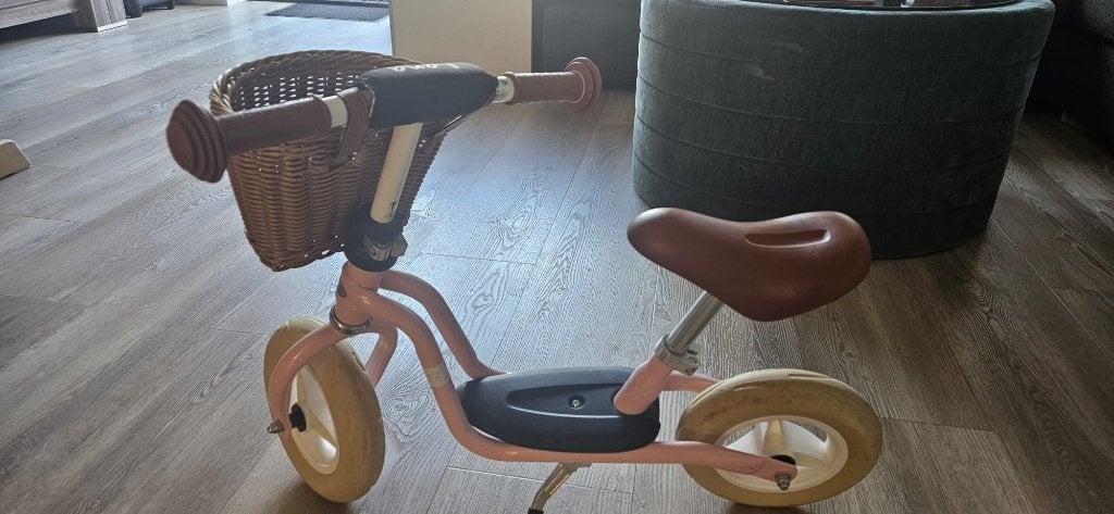 Puky Classic Retro Loopfiets Roze met Rieten Mandje, Ophalen, Gebruikt, Loopfiets