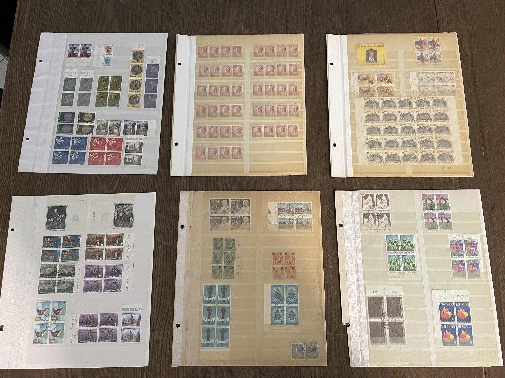 postzegels Luxemburg kleine collectie blok en vel 6 kaarten, Verzenden, Luxemburg