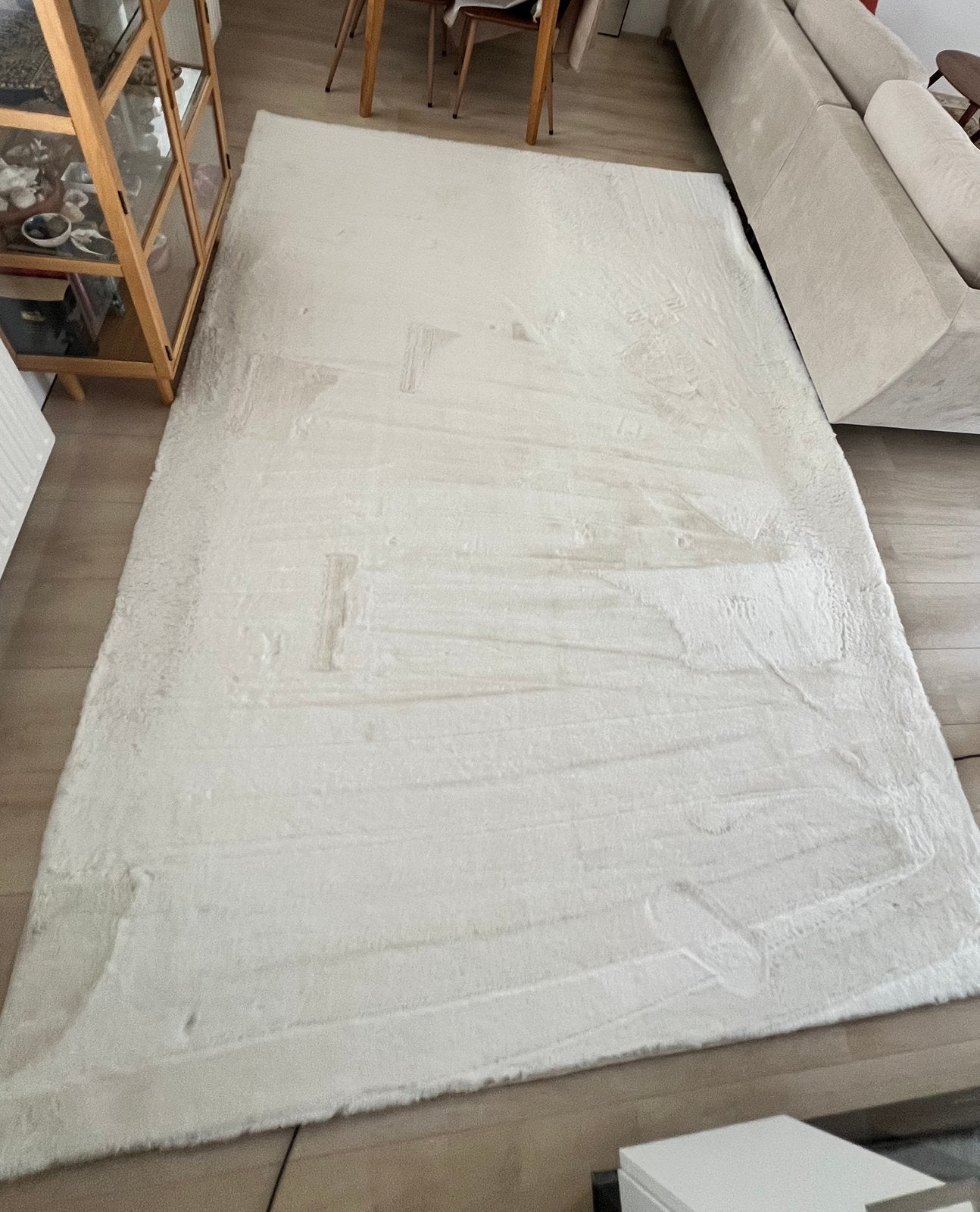 Witte zachte vloerkleed 282x200, Ophalen, 150 tot 200 cm, 200 cm of meer, Zo goed als nieuw
