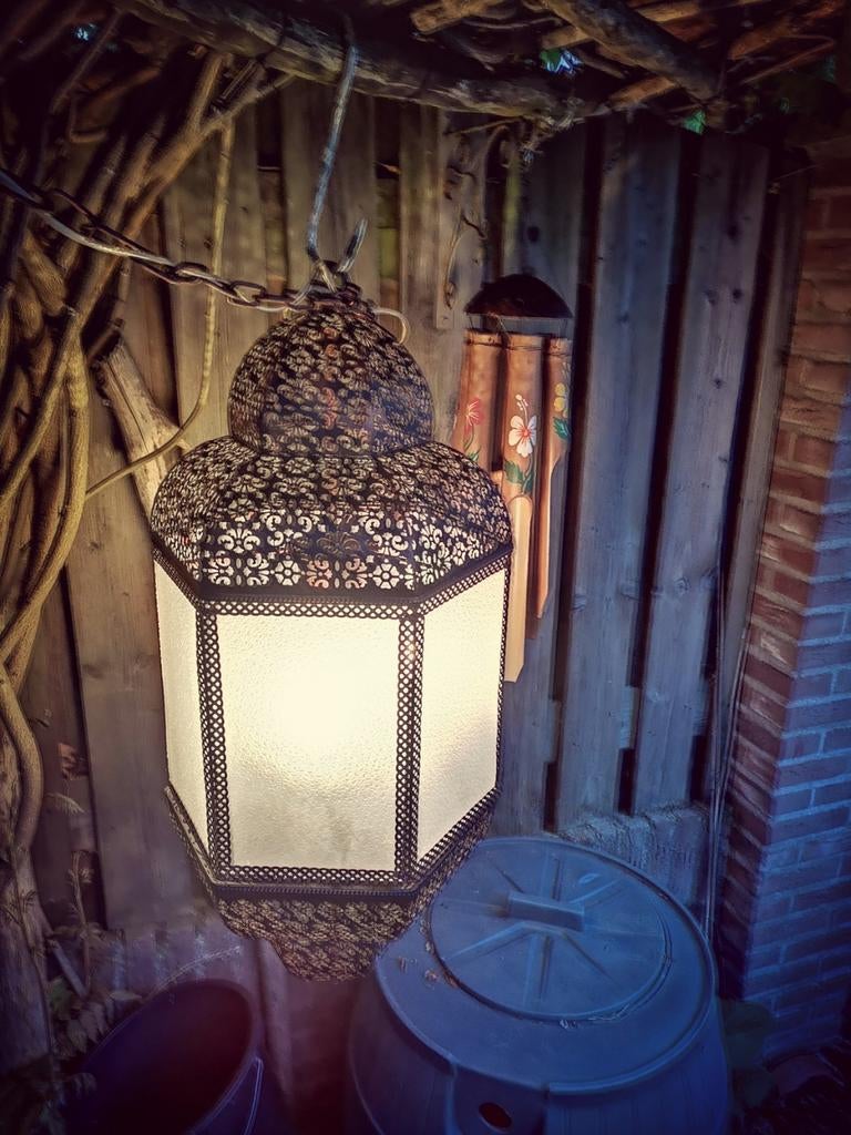 Arabische hanglamp, Huis en Inrichting, Lampen | Hanglampen, Ophalen of Verzenden, Zo goed als nieuw, Arabisch, Metaal