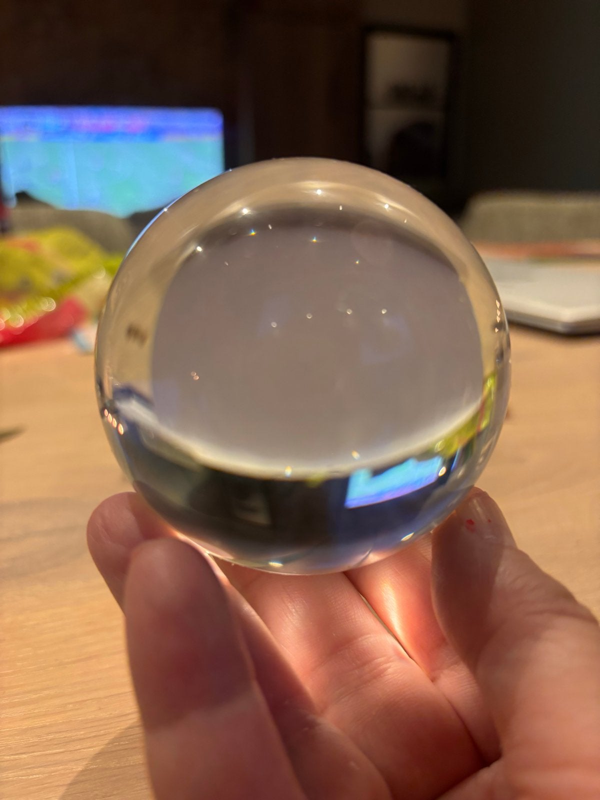 Decoratieve Glazen Bol - Lensbol voor Fotografie/Decoratie, Ophalen of Verzenden, Zo goed als nieuw, Glas, Modern
