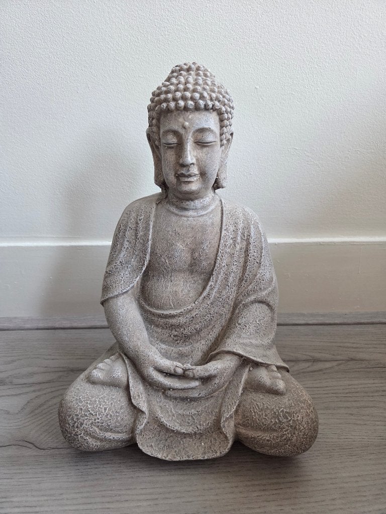 Buddha beeld, Ophalen, Zo goed als nieuw, Overige materialen, Grijs