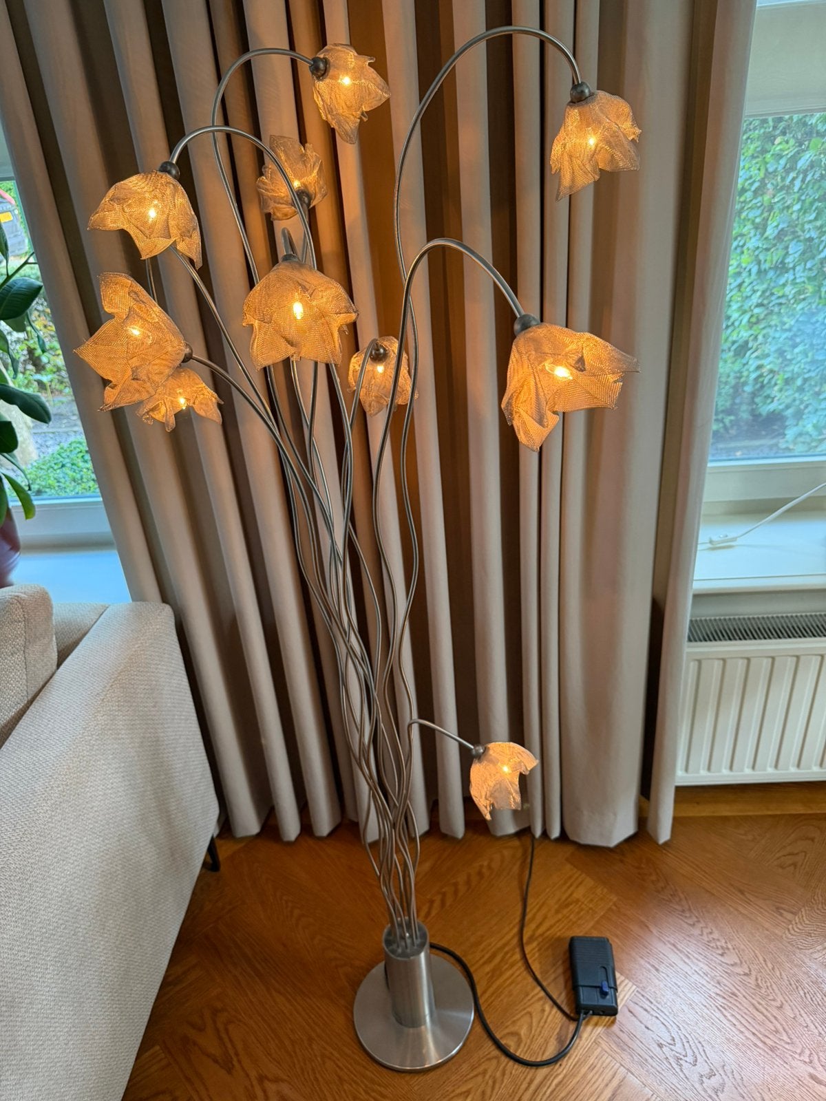 Harco Loor dimbare RVS vloerlamp, Ophalen, Zo goed als nieuw, Metaal, Modern