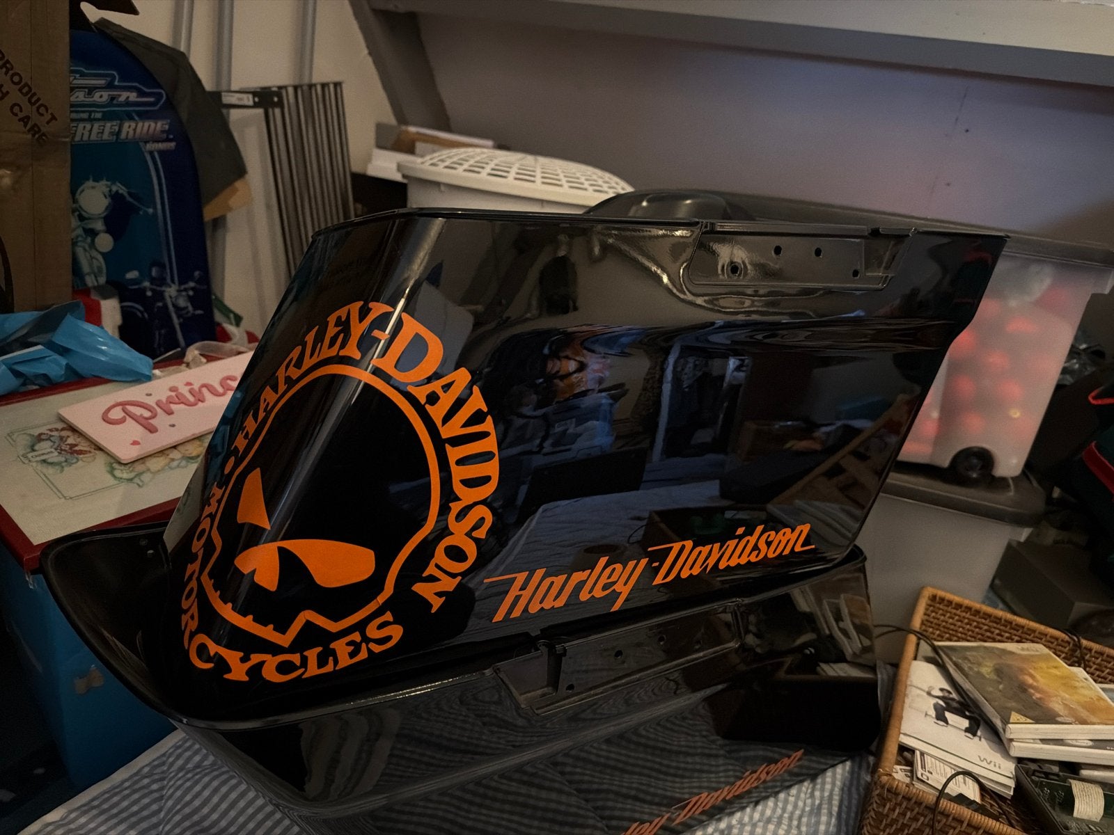 Harley-Davidson Zijkoffers - Zwart met Oranje Logo, Motoren, Ophalen of Verzenden
