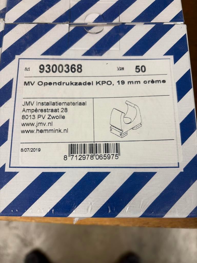 MV Opendrukzadel KPO 19 mm crème, Ophalen of Verzenden, Nieuw, Overige typen