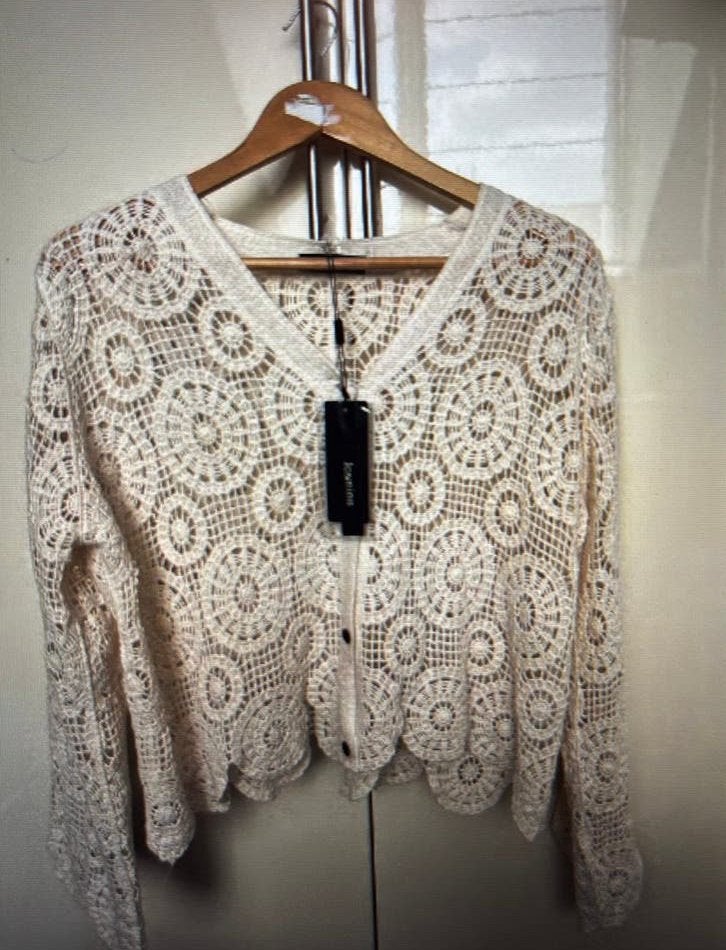 Jasmine gehaakt vestje S/M, Ophalen of Verzenden, Nieuw, Maat 36 (S), Wit