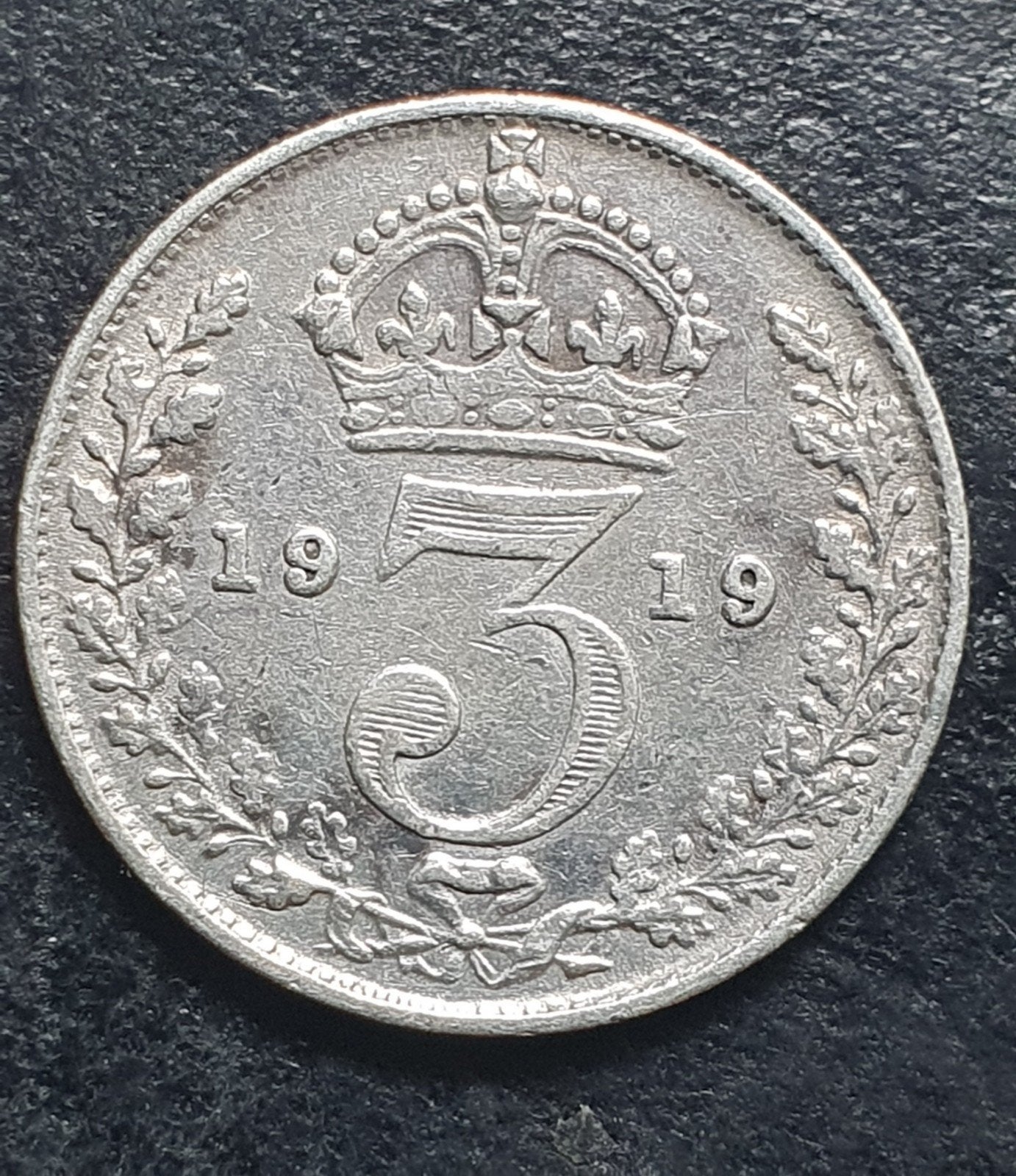 Zilveren 3 pence munt uit 1919 Engeland., Ophalen of Verzenden, Overige landen, Losse munt, Zilver