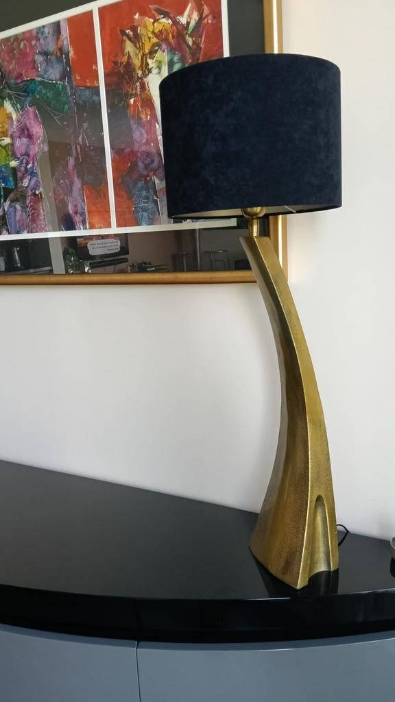 Brons/goudkleurig lamp ptmd, Ophalen, Zo goed als nieuw, Metaal, 75 cm of meer