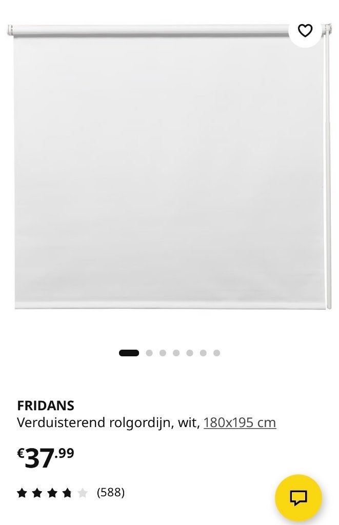 IKEA FRIDANS Verduisterend rolgordijn, wit, 180x195, Ophalen, Wit, 150 tot 200 cm, Zo goed als nieuw