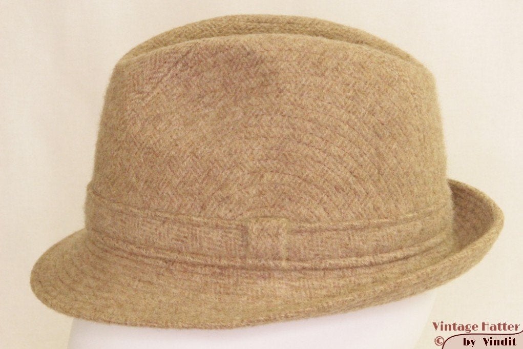 Vintage buckethat Vissershoed Barbiero beige wol 56 unisex, 56 of 57 cm (M, 7 of 7⅛ inch), Hoed, Ophalen of Verzenden, Gedragen