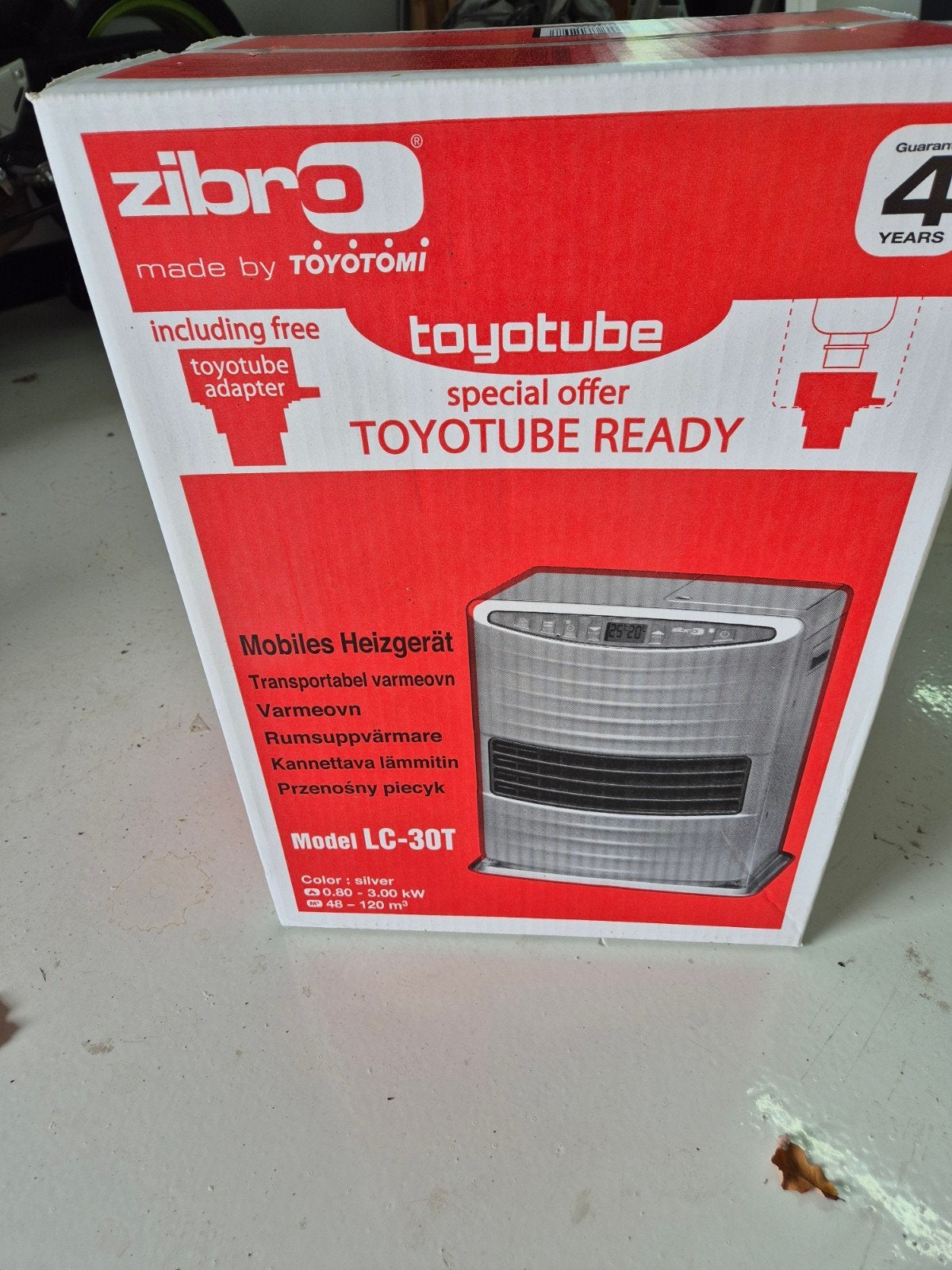Nieuwe Zibro Toyotomi LC-30T Mobiele Kachel - Zilver, Ophalen of Verzenden, Nieuw, 800 watt of meer, Kachel