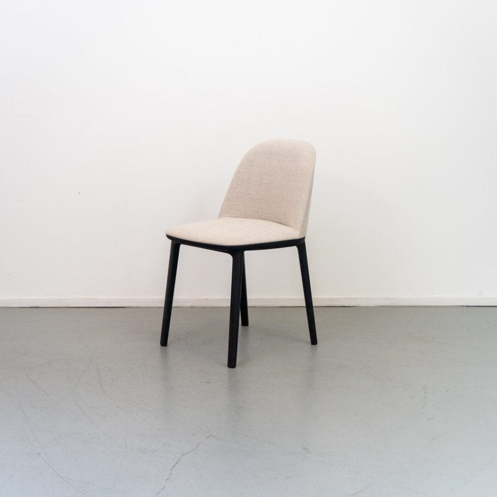 Vitra Softshell Slide Chair Stoel Beige Stof - Zwart, Niet ingevuld, Zo goed als nieuw, Niet ingevuld, Niet ingevuld