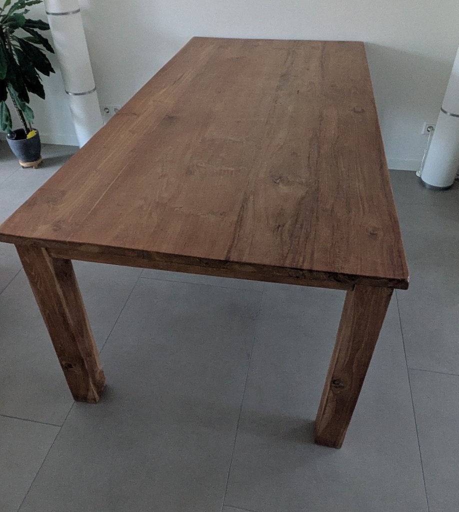 Te koop aangeboden teakhouten eettafel, Huis en Inrichting, Ophalen, Gebruikt, Teakhout, 50 tot 100 cm